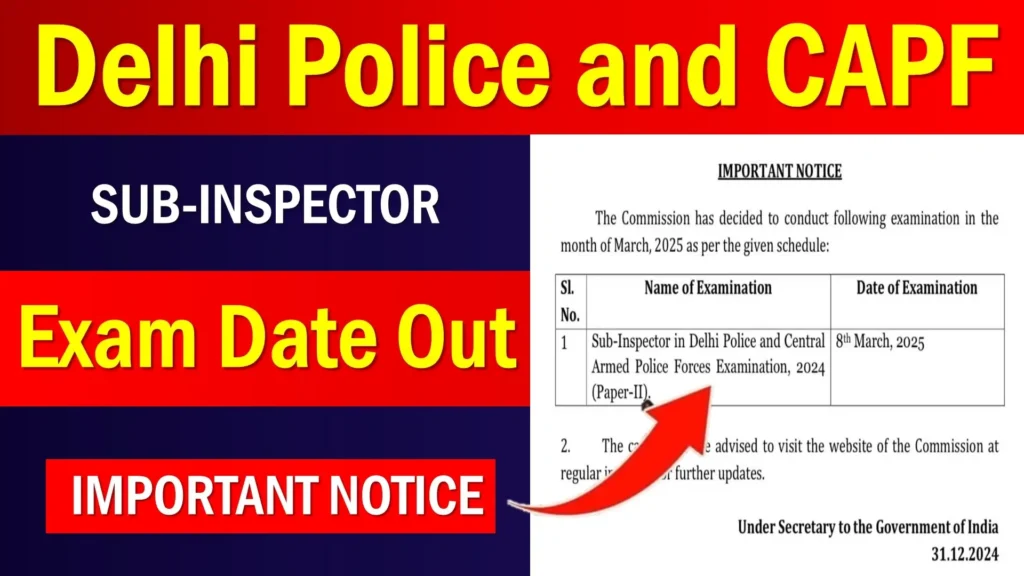 SSC CPO SI Paper-II Exam Date