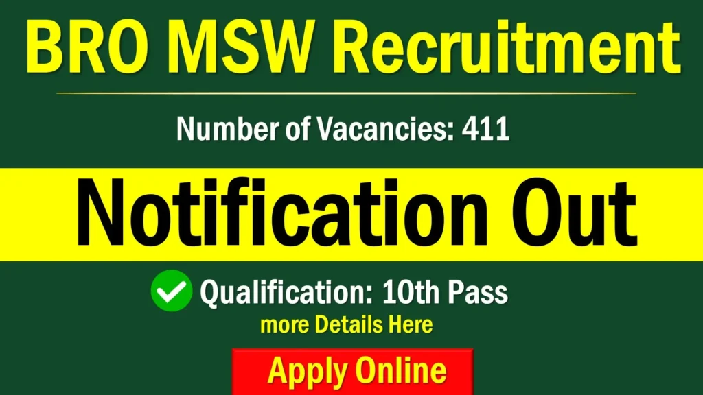 BRO MSW Recruitment 2025