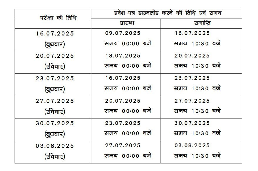 CSBC Constable Exam Date 2025